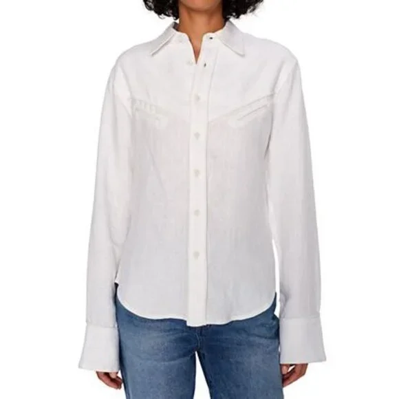 DL1961 Lisette Linen Shirt in White